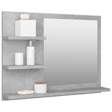 NNEVL Bathroom Mirror Concrete Grey 60x10.5x45 cm Chipboard