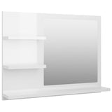 NNEVL Bathroom Mirror High Gloss White 60x10.5x45 cm Chipboard