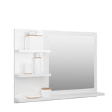NNEVL Bathroom Mirror High Gloss White 60x10.5x45 cm Chipboard