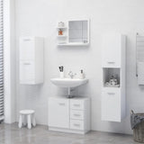 NNEVL Bathroom Mirror High Gloss White 60x10.5x45 cm Chipboard