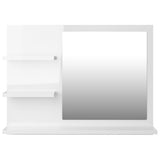 NNEVL Bathroom Mirror High Gloss White 60x10.5x45 cm Chipboard