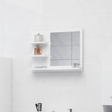 NNEVL Bathroom Mirror High Gloss White 60x10.5x45 cm Chipboard