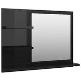 NNEVL Bathroom Mirror High Gloss Black 60x10.5x45 cm Chipboard