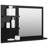 NNEVL Bathroom Mirror High Gloss Black 60x10.5x45 cm Chipboard
