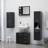 NNEVL Bathroom Mirror High Gloss Black 60x10.5x45 cm Chipboard