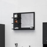 NNEVL Bathroom Mirror High Gloss Black 60x10.5x45 cm Chipboard