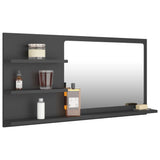 NNEVL Bathroom Mirror Grey 90x10.5x45 cm Chipboard
