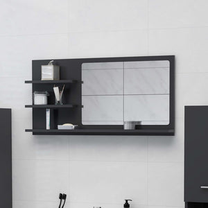 NNEVL Bathroom Mirror Grey 90x10.5x45 cm Chipboard