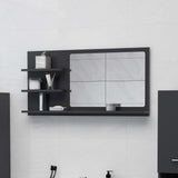 NNEVL Bathroom Mirror Grey 90x10.5x45 cm Chipboard