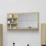 NNEVL Bathroom Mirror Sonoma Oak 90x10.5x45 cm Chipboard