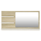 NNEVL Bathroom Mirror White and Sonoma Oak 90x10.5x45 cm Chipboard