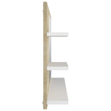 NNEVL Bathroom Mirror White and Sonoma Oak 90x10.5x45 cm Chipboard