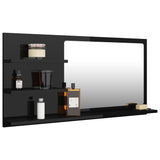 NNEVL Bathroom Mirror High Gloss Black 90x10.5x45 cm Chipboard