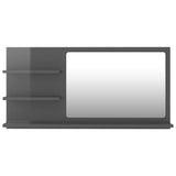 NNEVL Bathroom Mirror High Gloss Grey 90x10.5x45 cm Chipboard
