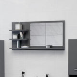 NNEVL Bathroom Mirror High Gloss Grey 90x10.5x45 cm Chipboard