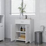 NNEVL Bathroom Cabinet White 60x33x80 cm Engineered Wood