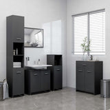 NNEVL Bathroom Cabinet Grey 60x33x80 cm Chipboard