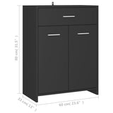 NNEVL Bathroom Cabinet Grey 60x33x80 cm Chipboard