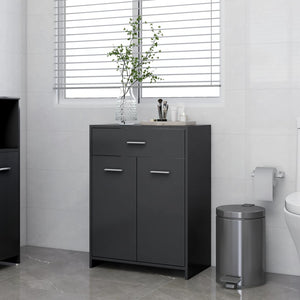 NNEVL Bathroom Cabinet Grey 60x33x80 cm Chipboard