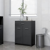 NNEVL Bathroom Cabinet Grey 60x33x80 cm Chipboard