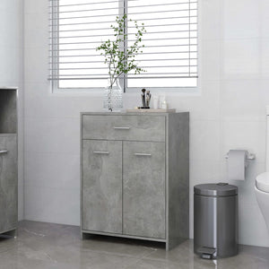 NNEVL Bathroom Cabinet Concrete Grey 60x33x80 cm Chipboard