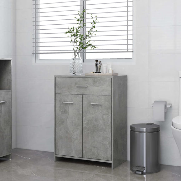 NNEVL Bathroom Cabinet Concrete Grey 60x33x80 cm Chipboard