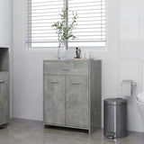 NNEVL Bathroom Cabinet Concrete Grey 60x33x80 cm Chipboard
