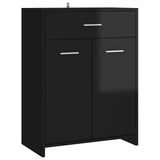 NNEVL Bathroom Cabinet High Gloss Black 60x33x80 cm Chipboard
