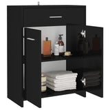 NNEVL Bathroom Cabinet High Gloss Black 60x33x80 cm Chipboard