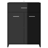 NNEVL Bathroom Cabinet High Gloss Black 60x33x80 cm Chipboard