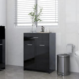 NNEVL Bathroom Cabinet High Gloss Black 60x33x80 cm Chipboard