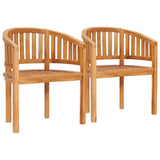 NNEVL 4 Piece Banana Garden Lounge Set Solid Teak Wood