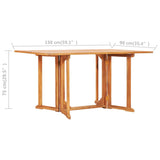 NNEVL 7 Piece Folding Outdoor Dining Set Solid Wood Teak