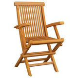 NNEVL 7 Piece Folding Outdoor Dining Set Solid Wood Teak