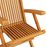 NNEVL 5 Piece Folding Outdoor Dining Set Solid Wood Teak