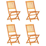 NNEVL 5 Piece Folding Garden Dining Set Solid Acacia Wood