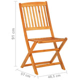 NNEVL 5 Piece Folding Garden Dining Set Solid Acacia Wood