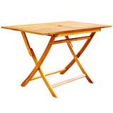 NNEVL 7 Piece Folding Garden Dining Set Solid Acacia Wood