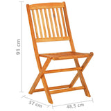 NNEVL 7 Piece Folding Garden Dining Set Solid Acacia Wood