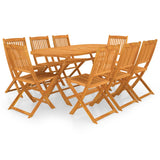 NNEVL 9 Piece Folding Garden Dining Set Solid Wood Acacia