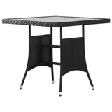 NNEVL 3 Piece Garden Dining Set Poly Rattan Black