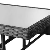 NNEVL 3 Piece Garden Dining Set Poly Rattan Black