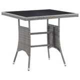 NNEVL 3 Piece Garden Dining Set Poly Rattan Anthracite