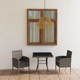 NNEVL 3 Piece Garden Dining Set Poly Rattan Anthracite