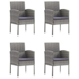 NNEVL 5 Piece Garden Dining Set Poly Rattan Anthracite