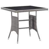 NNEVL 5 Piece Garden Dining Set Poly Rattan Anthracite