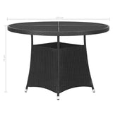 NNEVL 5 Piece Garden Dining Set Poly Rattan Black