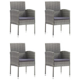 NNEVL 5 Piece Garden Dining Set Poly Rattan Anthracite & Grey
