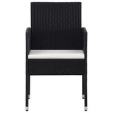 NNEVL 7 Piece Garden Dining Set Poly Rattan Black