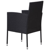 NNEVL 7 Piece Garden Dining Set Poly Rattan Black